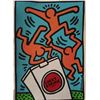 Image 2 : Amazing Artwork KEITH HARING - Cardboard Oil Painted - Signed / Stamped