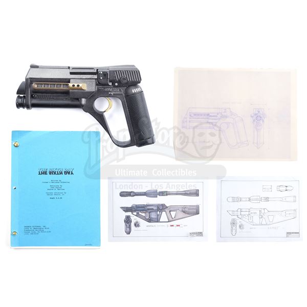 Lot # 4: 6TH DAY (2000), THE - "Foosh" Gun, Drawings, and Prop Master Script