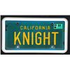 Image 1 : Lot # 159: KNIGHT RIDER (T.V. SERIES, 1982 - 1986) - Framed KITT License Plate Display
