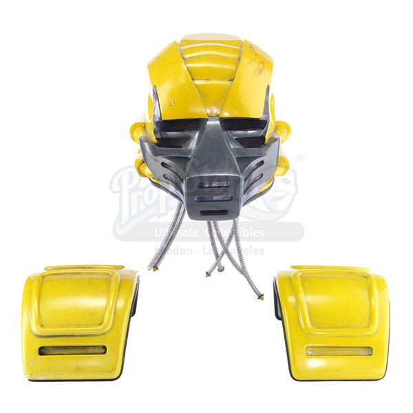 Lot # 193: MORTAL KOMBAT: ANNIHILATION (1997) - Cyrax's (J.J. Perry) Helmet and Shoulder Guards