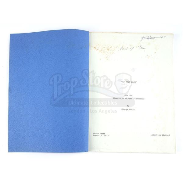 Lot # 274: STAR WARS - EP IV - A NEW HOPE (1977) - James Nelson's Third Draft Script