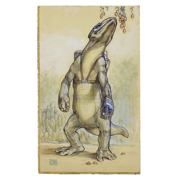 Lot # 282: STAR WARS - EP IV - A NEW HOPE (1977) - Hand-Drawn Ron Cobb Amputee Lizard Illustration