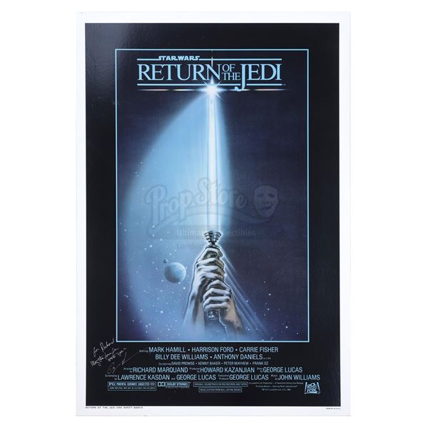 Lot # 332: STAR WARS - EP VI - RETURN OF THE JEDI (1983) - Style "A" One-Sheet Signed and Inscribed 