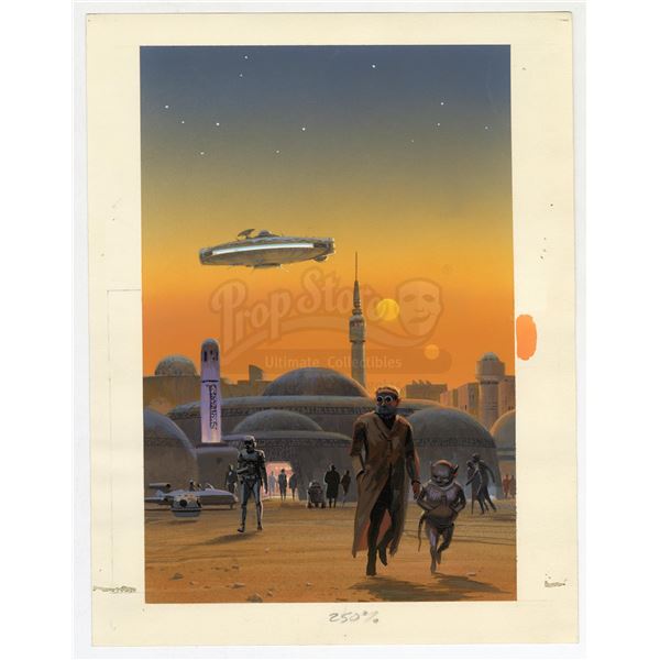 Lot # 339: THE MOS EISLEY CANTINA POP-UP BOOK (1995) - Hand-Painted Ralph McQuarrie Mos Eisley Canti