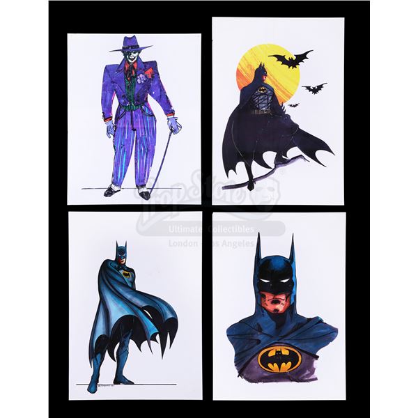 Lot # 501: BATMAN (1989) - Bob Ringwood Printed Production Costume Designs for Batman (Michael Keato