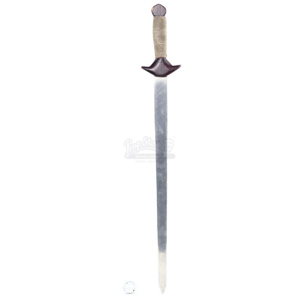 Lot # 536: BIG TROUBLE IN LITTLE CHINA (1986) - Wang Chi's (Dennis Dun) Sword and Egg Shen's (Victor