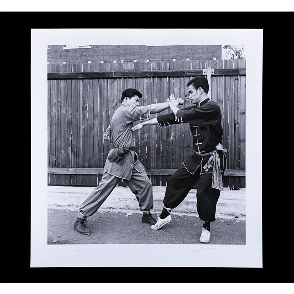 Lot # 556: BRUCE LEE -  Limited-edition Bruce Lee 'Leopard Fist' Print Autographed by Taky Kimura