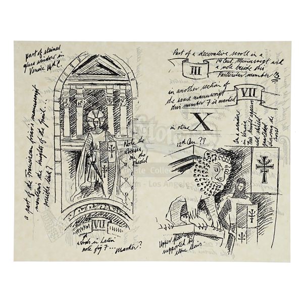 Lot # 776: INDIANA JONES & THE LAST CRUSADE (1989) - Production-Made "Venice Library" Grail Diary Pa