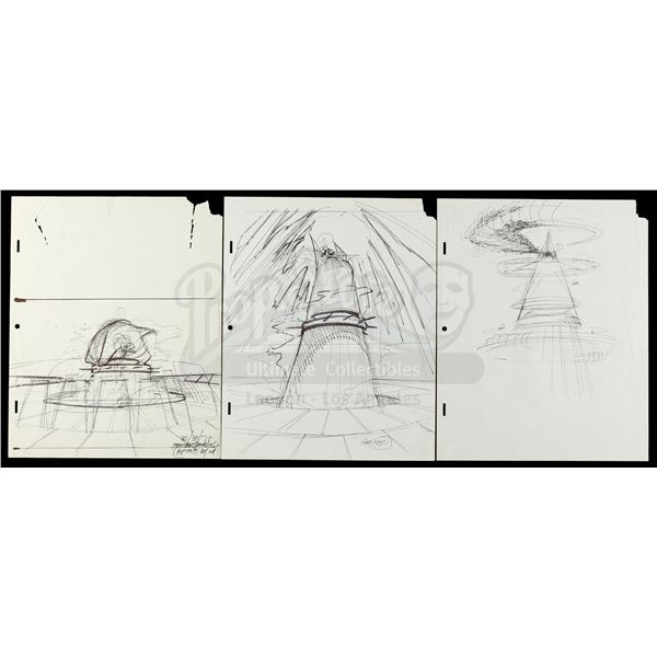 Lot # 921: THE NIGHTMARE BEFORE CHRISTMAS (1993) - Set of Hand-Drawn Oogie Boogie Concept Sketches