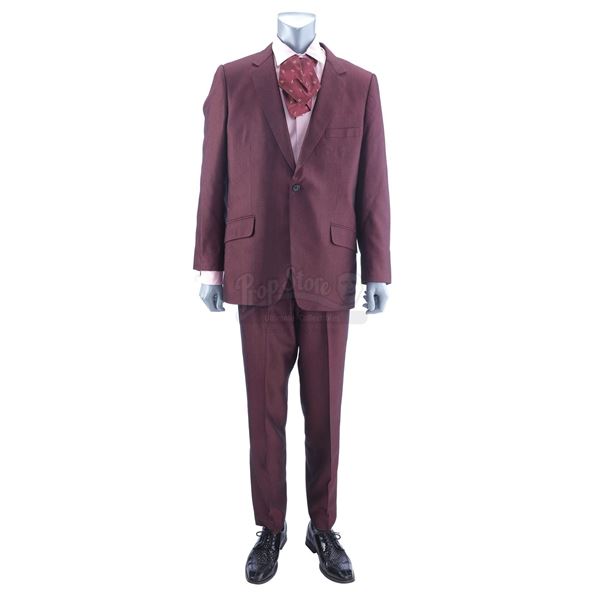 Lot # 943: ONE NIGHT IN MIAMI (2020) - Sam Cooke's (Leslie Odom Jr.) Burgundy Suit
