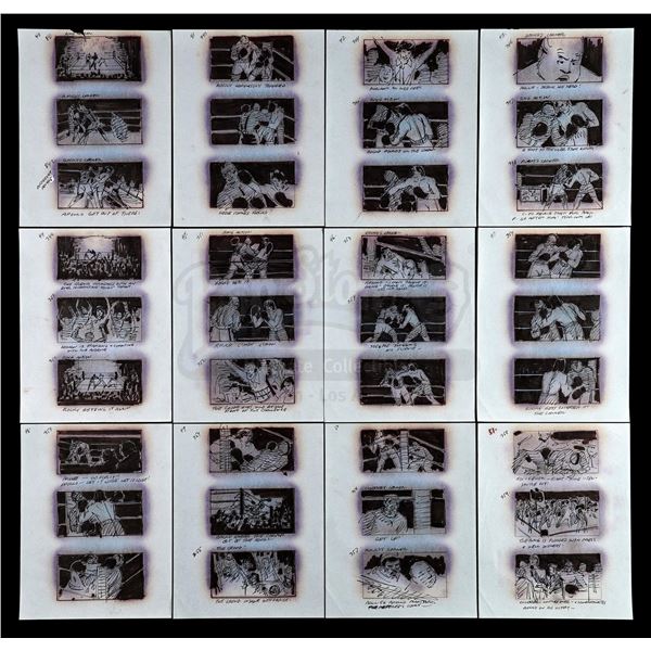 Lot # 997: ROCKY III (1982) - 12 Pages of Hand-Drawn Storyboard Artwork