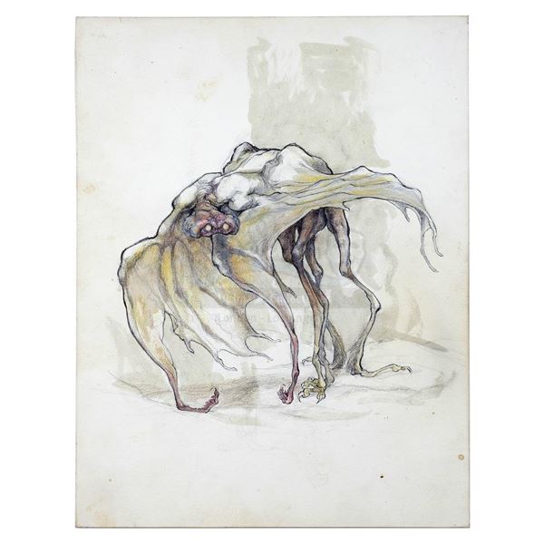 Lot # 1000: RON COBB ARTWORK -  Hand-Drawn Ron Cobb Alien Illustration