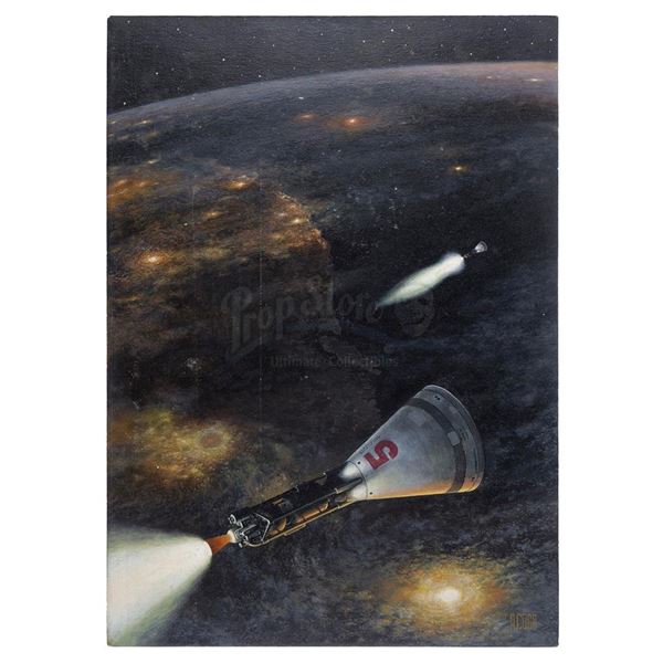 Lot # 1004: RON COBB ARTWORK -  Hand-Painted Ron Cobb Space Capsules Illustration