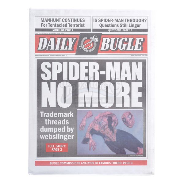 Lot # 1045: SPIDER-MAN 2 (2004) - "Spider-Man No More" Daily Bugle Full Newspaper