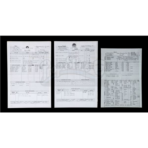 Lot # 1051: STAR TREK: THE ORIGINAL SERIES (T.V. SERIES 1966 - 1969) - Set of Three Call Sheets