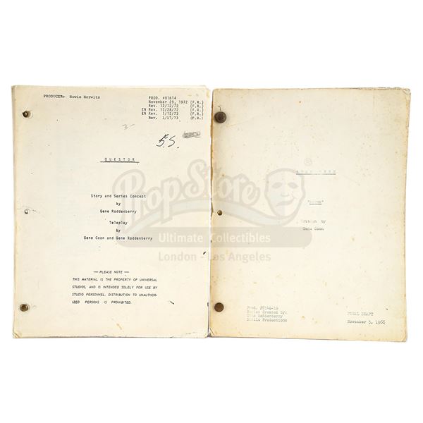 Lot # 1052: STAR TREK (T.V. SERIES, 1966-1969) - Revised "Questor" and Final Draft "Arena" Scripts