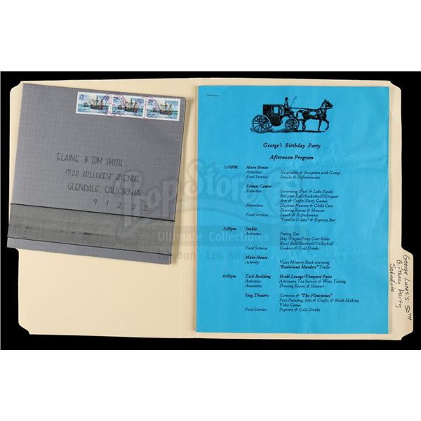 Lot # 1113: LUCASFILM -  George Lucas' 50th Birthday Party Invitation and Event Program