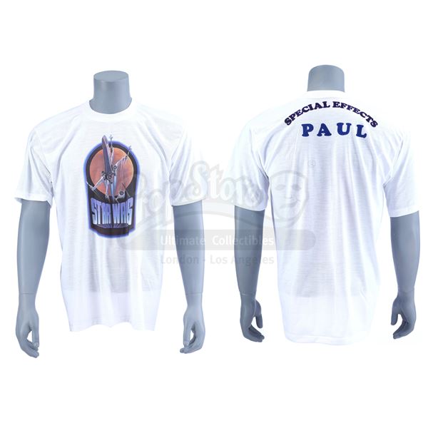 Lot # 1145: STAR WARS - EP IV - A NEW HOPE (1977) - X-Wing and TIE Fighter Star Wars Crew T-Shirt