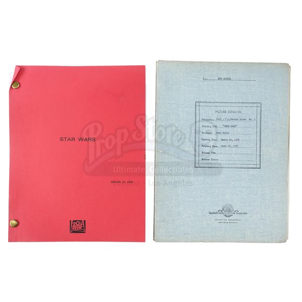 Lot # 1150: STAR WARS - EP IV - A NEW HOPE (1977) - Studio Copy Script and Fox Picture Cost Estimate