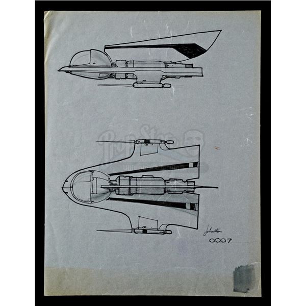 Lot # 1170: STAR WARS - EP V - THE EMPIRE STRIKES BACK (1980) - Hand-Drawn Joe Johnston Snowspeeder 