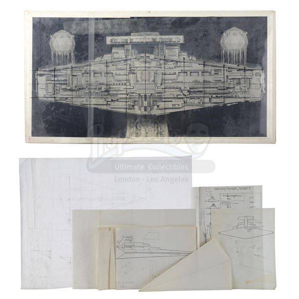 Lot # 1175: STAR WARS - EP V - THE EMPIRE STRIKES BACK (1980) - Hand-Drawn and Printed 8' Star Destr