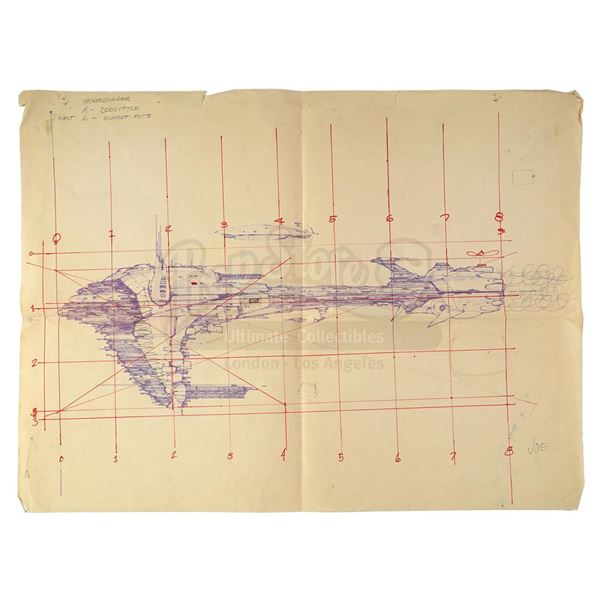 Lot # 1177: STAR WARS - EP V - THE EMPIRE STRIKES BACK (1980) - Printed Nebulon-B Frigate Illustrati