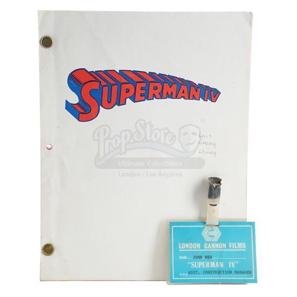 Lot # 1271: SUPERMAN IV: THE QUEST FOR PEACE (1987) - Bound Script and Set Pass