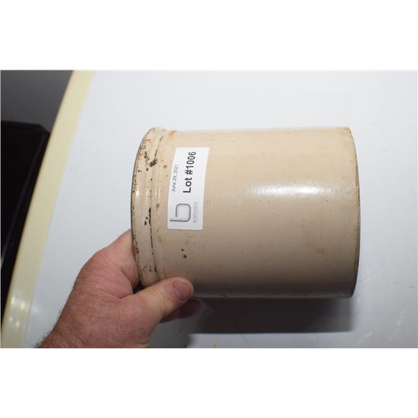 1/2 GALLON MEDALTA POTTERY OPEN CROCK ,