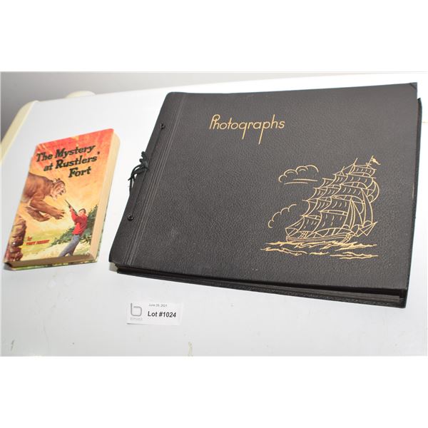 VINTAGE BOOK AND PHOTO ALBUM ANTIQUE