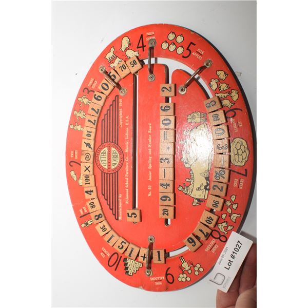 1940s SCHOOL EDUCATIONAL TOY LEARNING SPELLING TOY