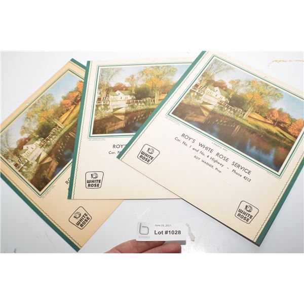 3 NOS WHITE ROSE CALENDARS OIL