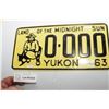 Image 1 : SCARCE 1963 VINTAGE YUKON TERRITORIES LICENSE PLATE SAMPLE PLATE