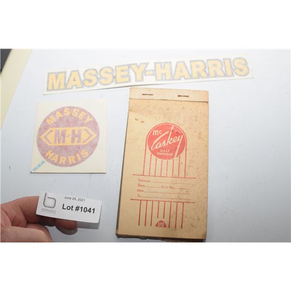 MASSEY HARRIS DECALS ETC
