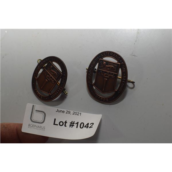 SASKATCHEWAN VETERANS CIVIL CORPS CAP BADGE