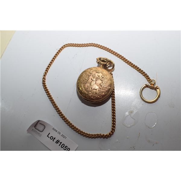 VINTAGE WORKING SWISS POCKETWATCH HUNTING CASE