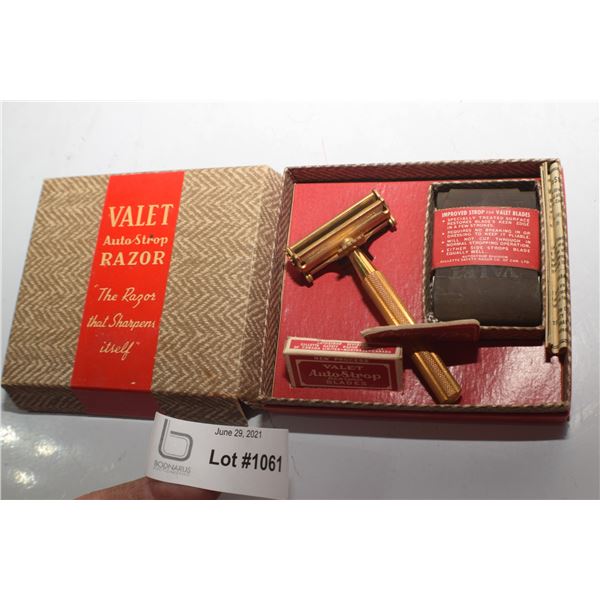 ANTIQUE VALET SAFETY RAZOR KIT STROP ETC