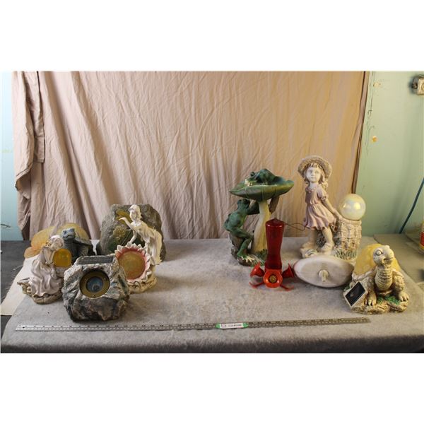 (2x the money) Lawn Ornaments (resin and plastic) + Bird feeder