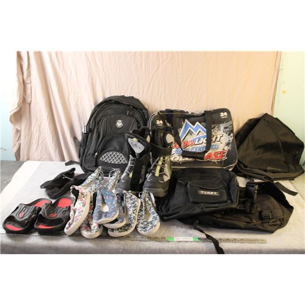 New size 7 winter boots + size 9 womens shoes ... Sandals ++ backpacks