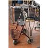 Vintage walker with basket - one working brake + pair of crutches