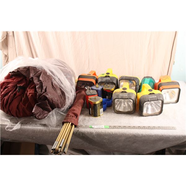 Flashlights and old tent/tarp?
