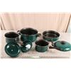 Set of 4 green pots