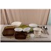 Gravy Warmer + glass cookware + misc kitchen items