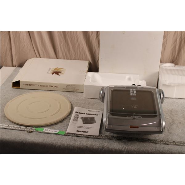 George Foreman Grill (looks new) + Bakestone