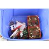 Image 2 : Plastic Tote filled with Christmas + Valentines Decorations