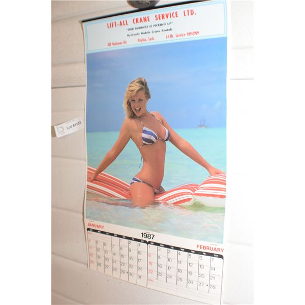 VINTAGE LARGE PIN-UP CALENDAR