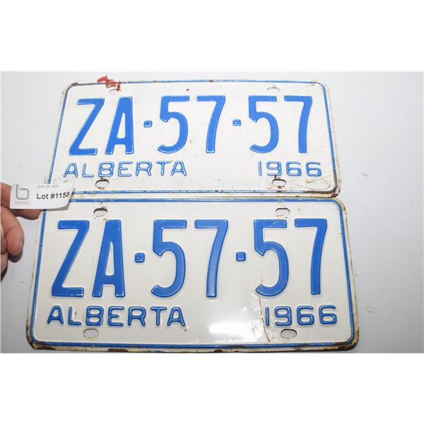 1966 ALBERTA LICENSE PLATE SET