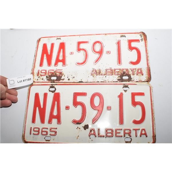 1965 ALBERTA LICENSE PLATE SET