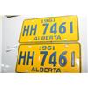 Image 1 : 1961 ALBERTA LICENSE PLATE SET
