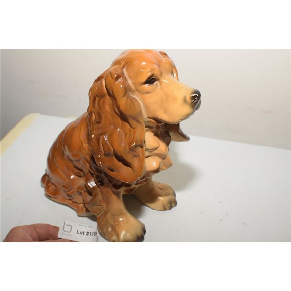 LARGE SPANIEL DOG POTTERY BANK