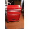 2 piece Red Tool Box on Wheels (Keys + Locks) 3 drawer top with 2 door +2 drawer bottom